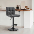 Gray/Black Faux Leather Swivel Bar Stool S56984
