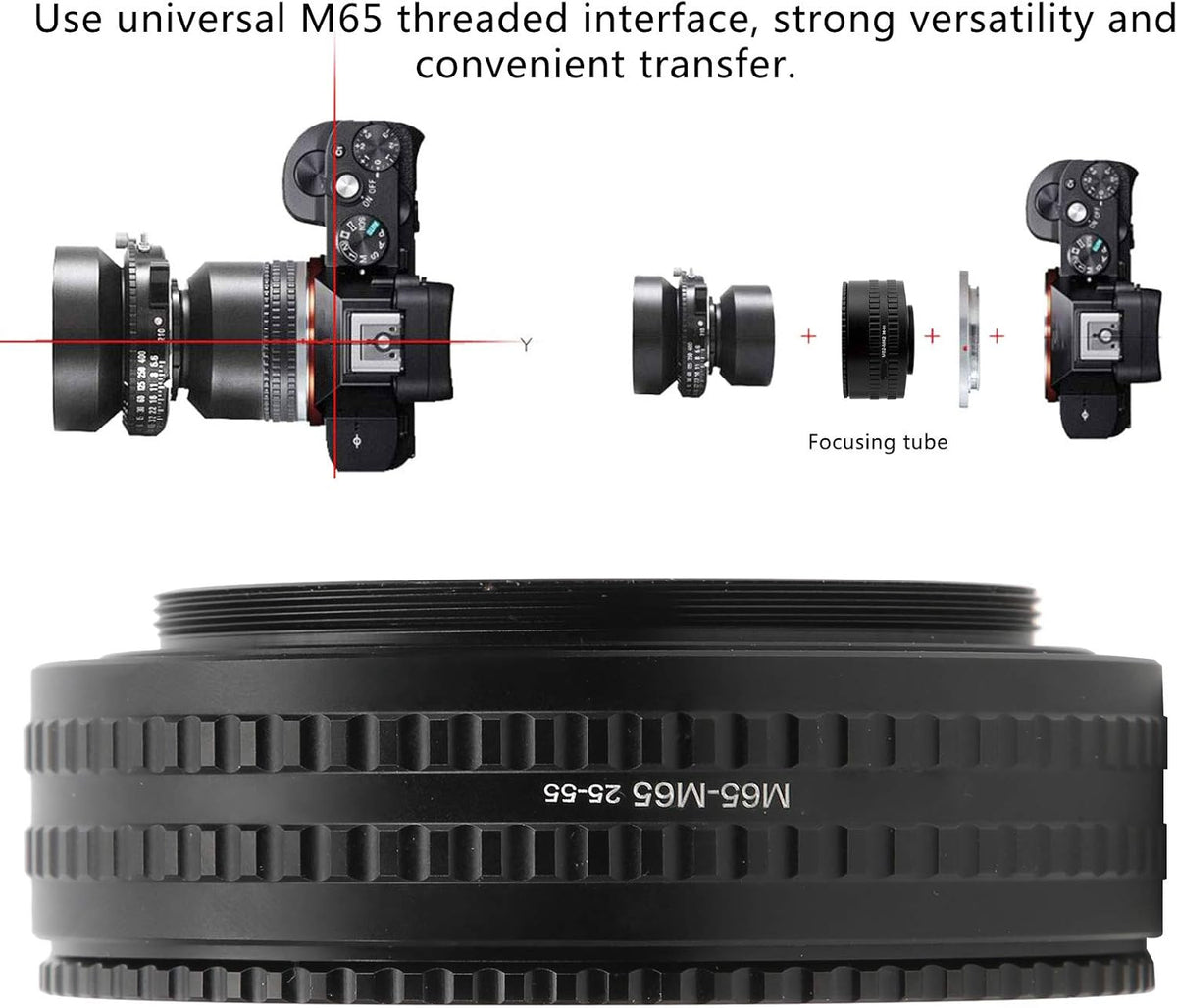 M65M65 2555mm Camera Adjustable Focusing Helicoid Adapter Macro Extension Tube Adapter Converter Connector P2555