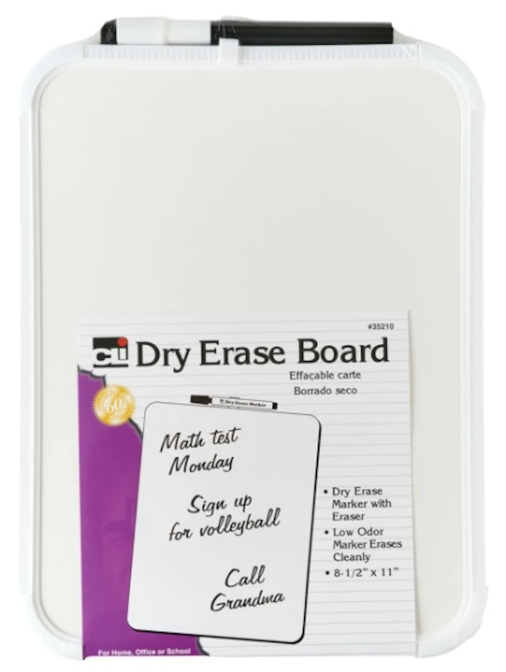 8.5 X 11 in. Plastic Framed Dry-Erase Board, White (Pack of 12) W117