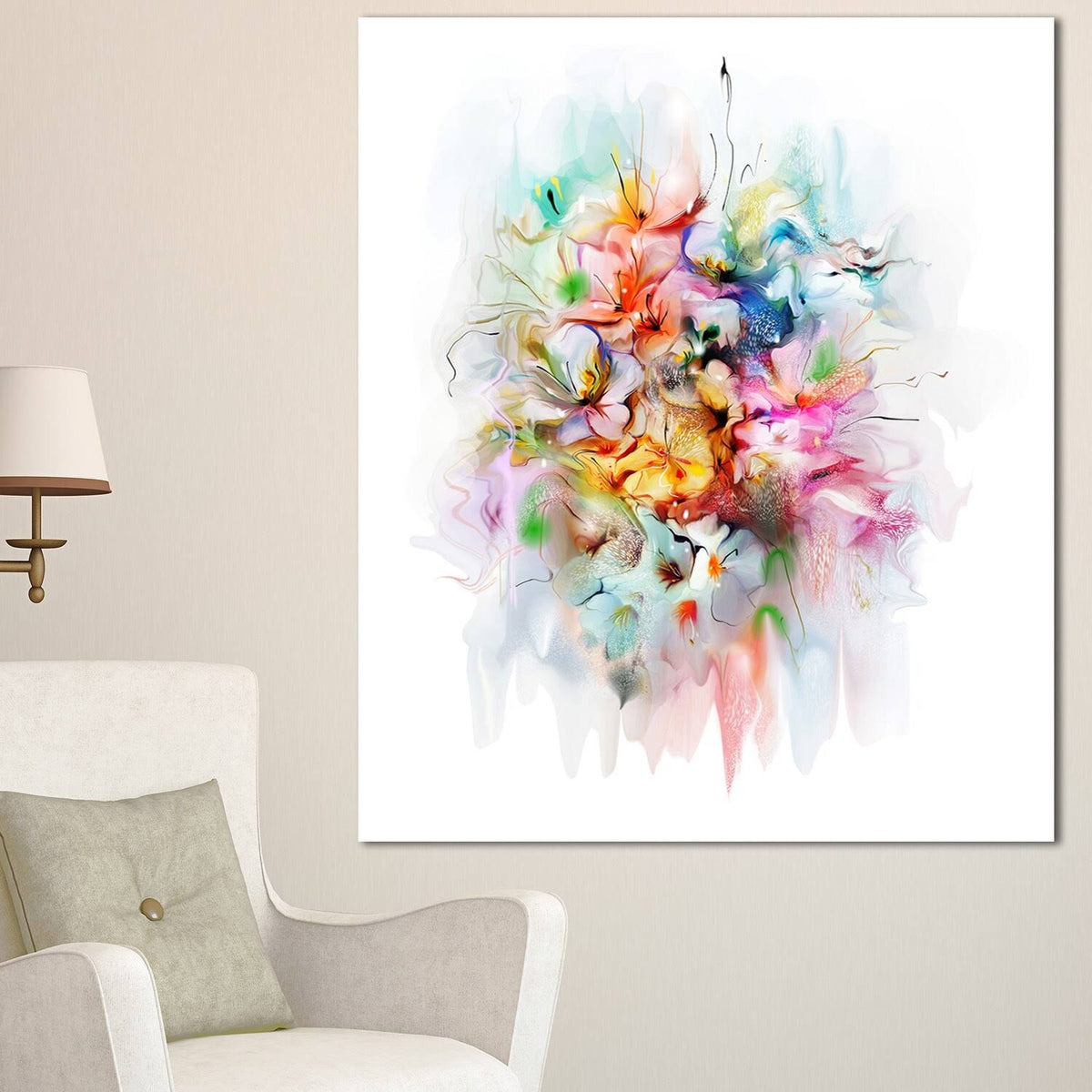 Watercolor Flowers Floral Canvas Art Print N145627