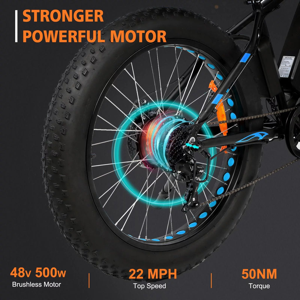 26 inch 7-Speed Electric Mountain Bicycle 500W 48V 10Ah Q44522
