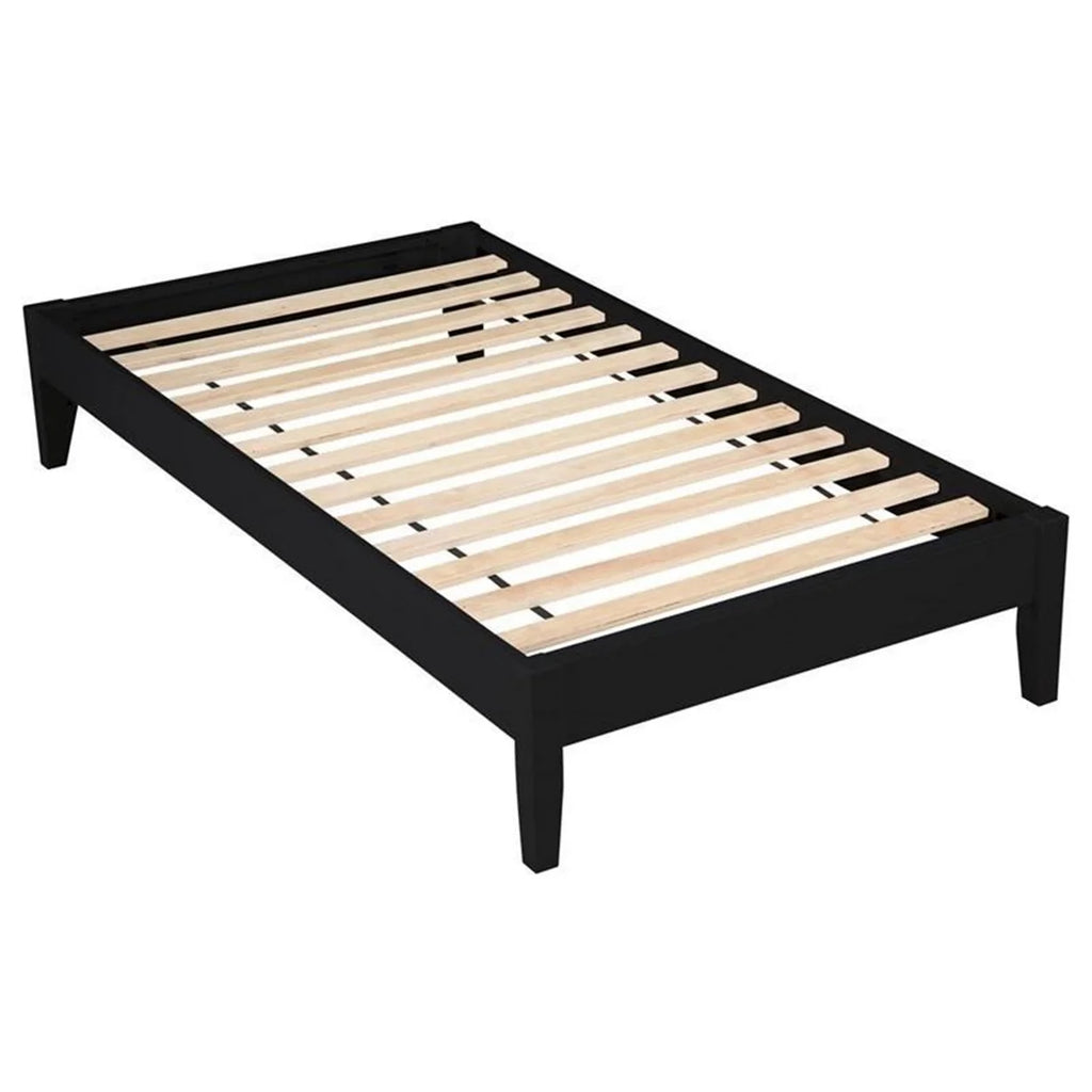 Black Full Size Platform Bed with Panel Sides F9248