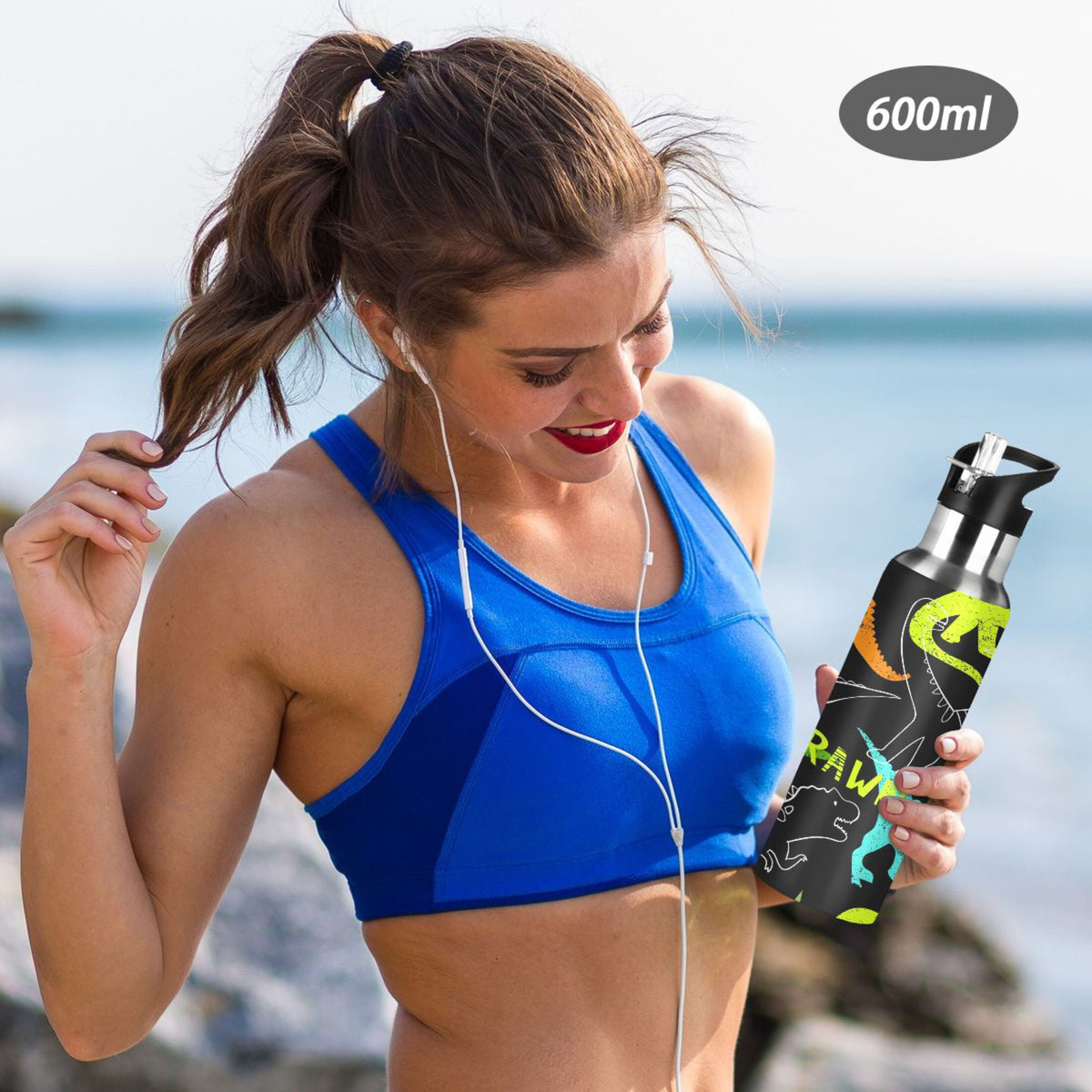 Stainless Steel Insulated Water Bottle with Straw Lid D77784