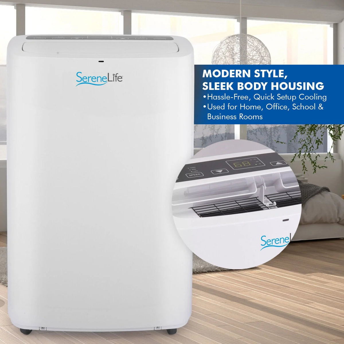 14,000 BTU White AC Cooling Unit with Dehumidifier & Fan Modes D998