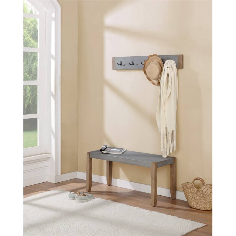Faux Concrete and Wood Bench C191