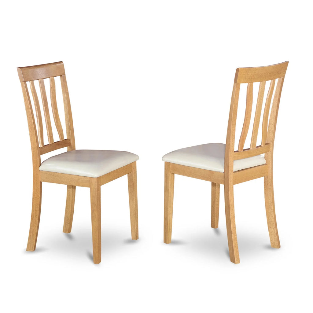 5 Pc Wood Dining Table Set with Faux Leather Seat N752824