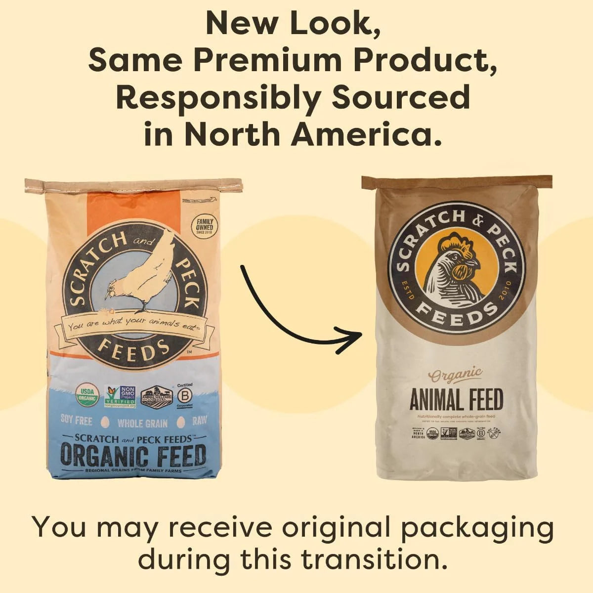 Organic Whole Grain Layer Feed + Corn 18% Protein Chicken and Duck Feed 40lb V899