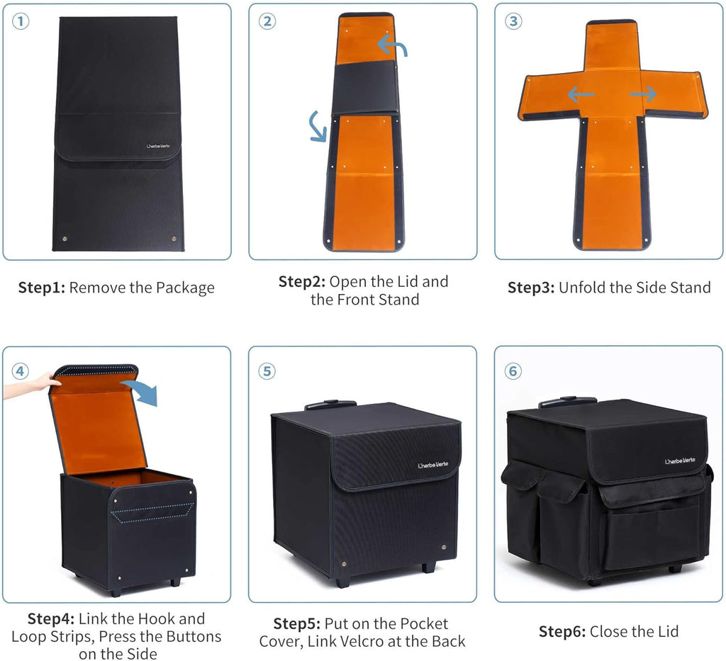 Collapsible Rolling Cart with Telescoping Handle and Organizer Bag M69300