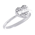 10K White Gold Diamond Domed Heart Ring Y1244