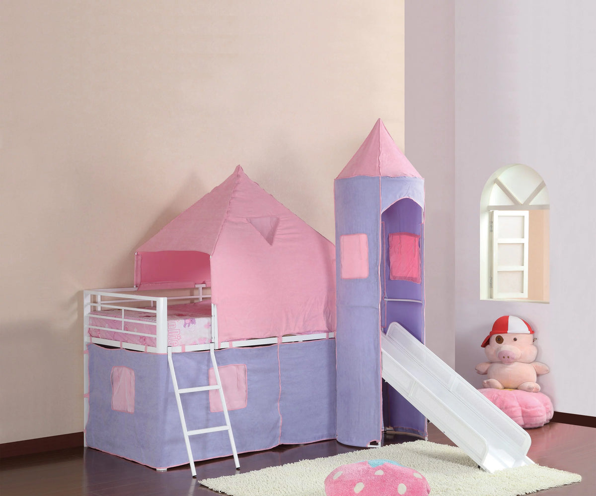 Pink and Purple Twin Tent Loft Bed H602892