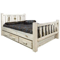 Natural Pine California King Storage Bed N85514