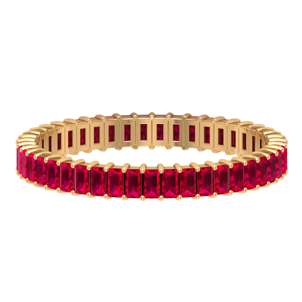 14K Yellow Gold Lab Created Ruby Eternity Ring, 2.75 CT, US 4.50 Y844930