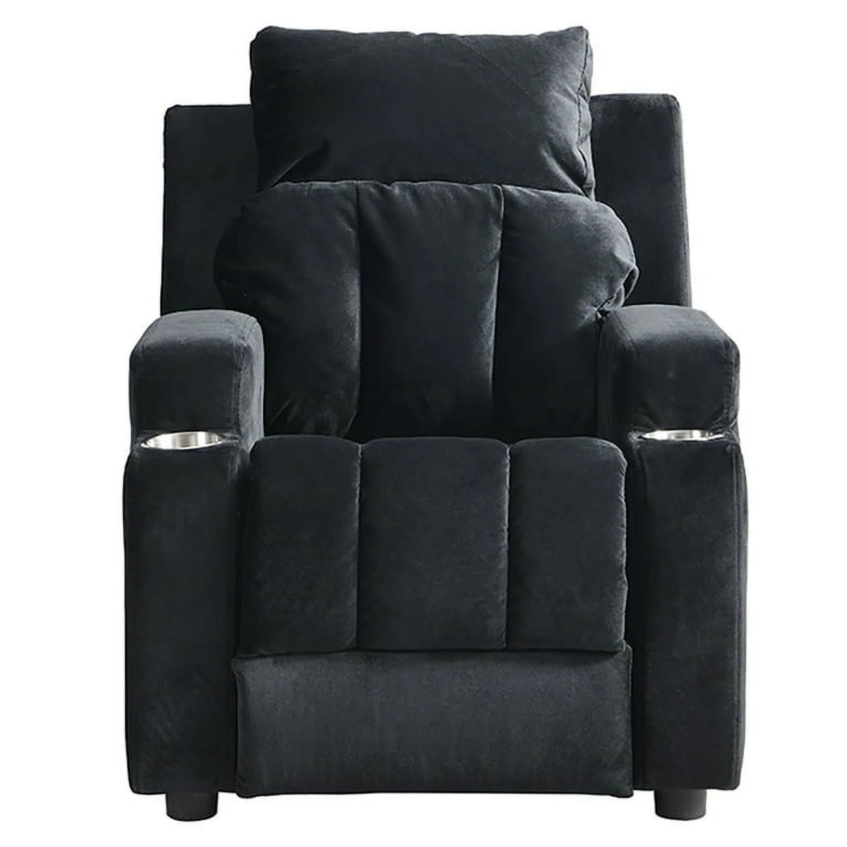 Kids Velvet Recliner Chair with Cup Holder and Footrest D997