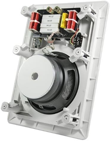 In Wall 8" Speakers Pair with Silk Dome Tweeter and Trimless Magnetic Grill K89798