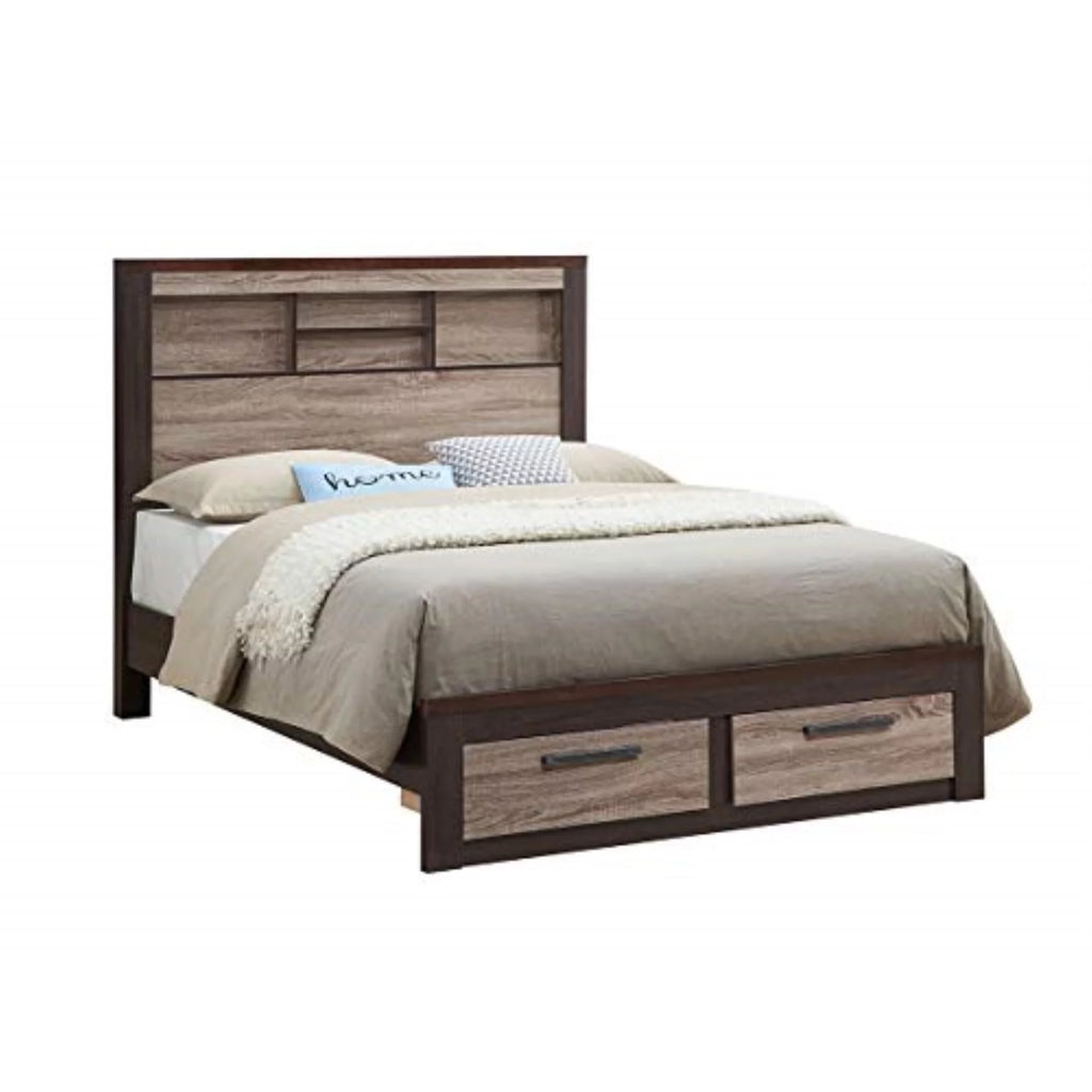 Queen Bed in Gray and Brown G42387