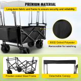 Collapsible Wagon Cart Black with Removable Canopy Oxford Cloth X73950