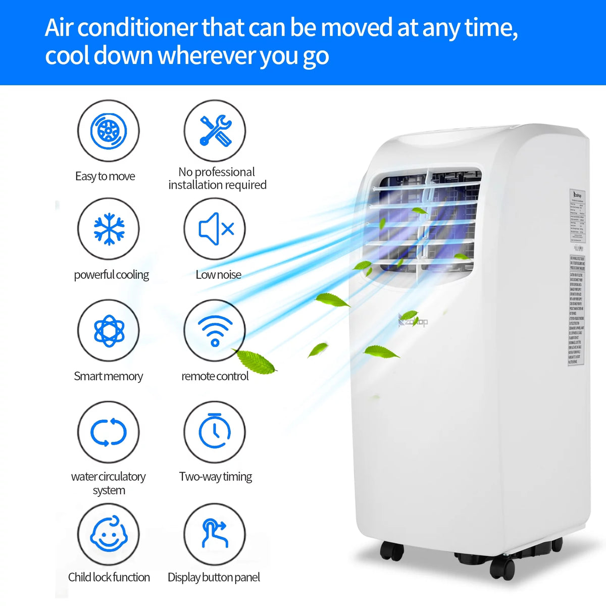 Portable Air Conditioner, 8,000 BTU, White T10933