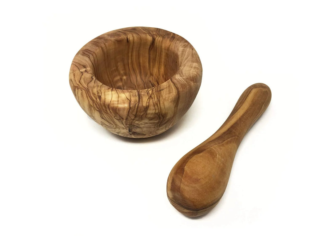 Olive Wood Mortar And Pestle Set V4025