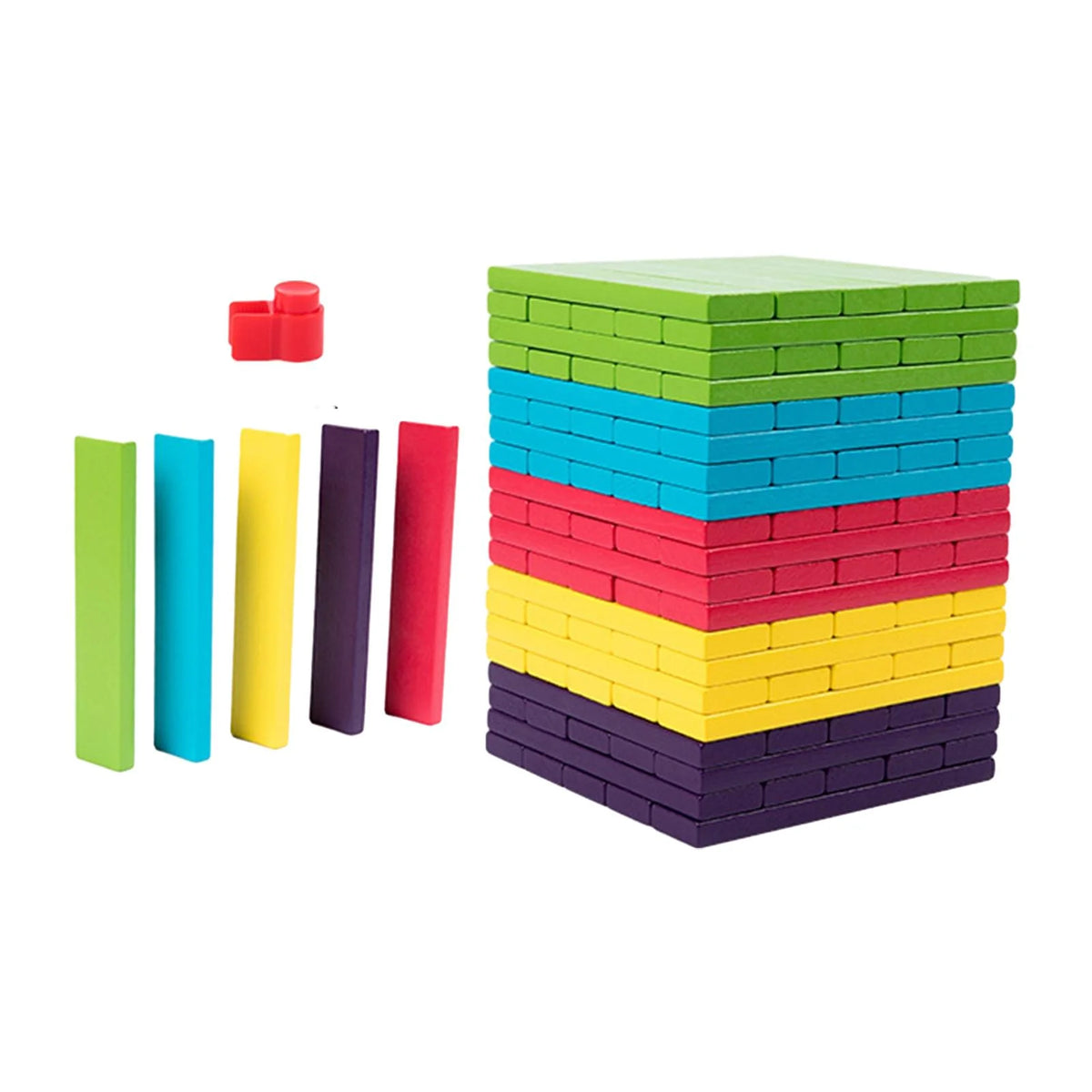 100 Pieces Wooden Blocks Stacking Game Building Kits Board Games B290432