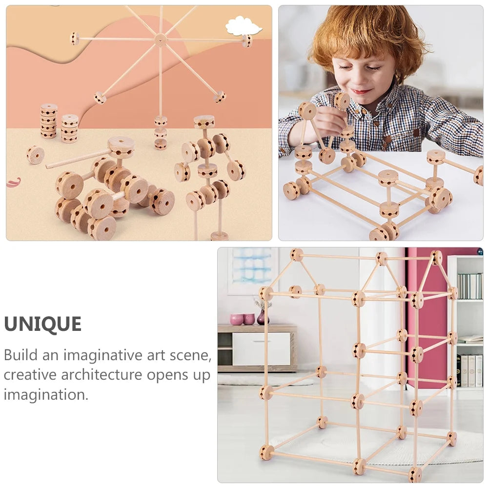 3d Magnetic Wooden Building Blocks Toys N397390