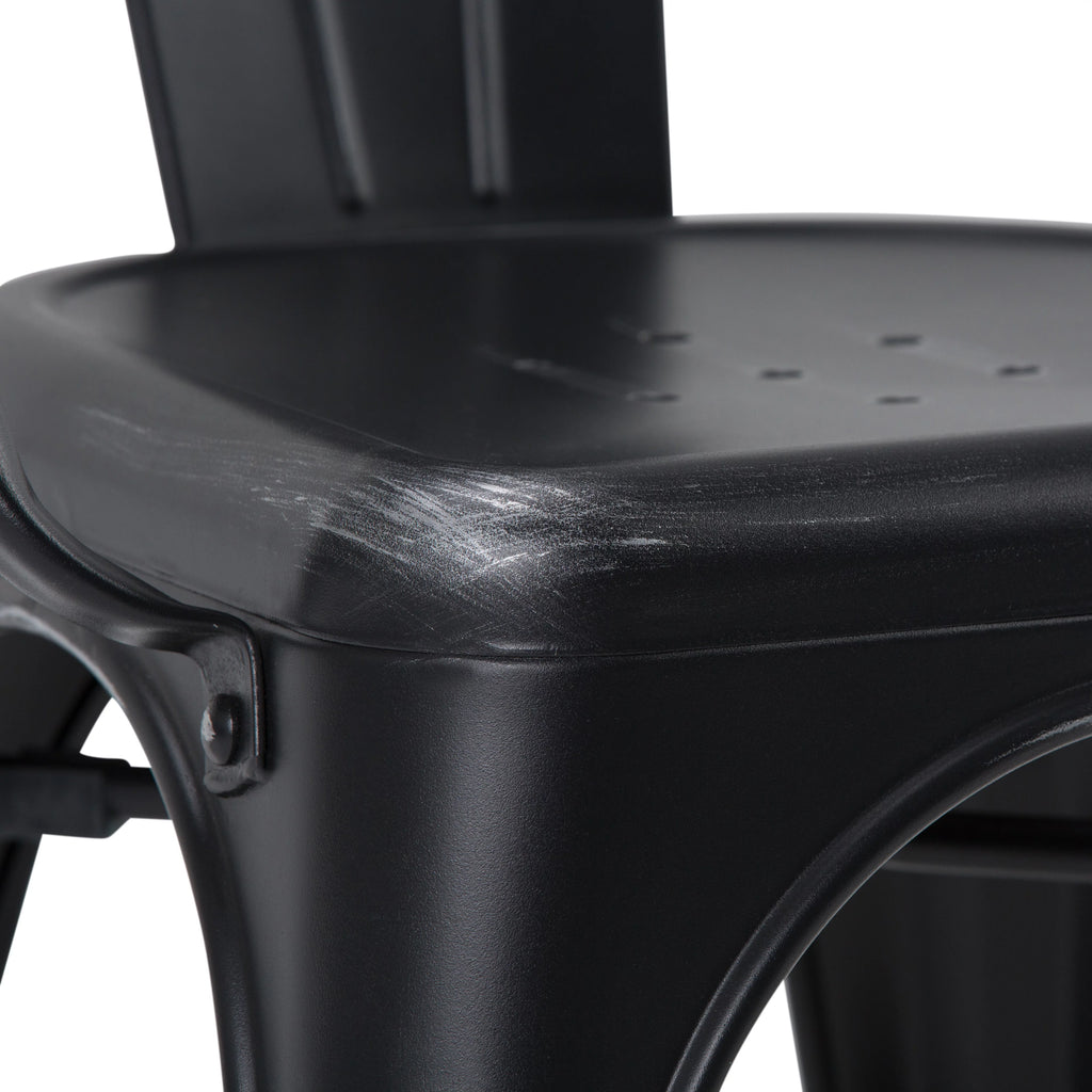 Black Metal Dining Arm Chair Set of 2 Q55129