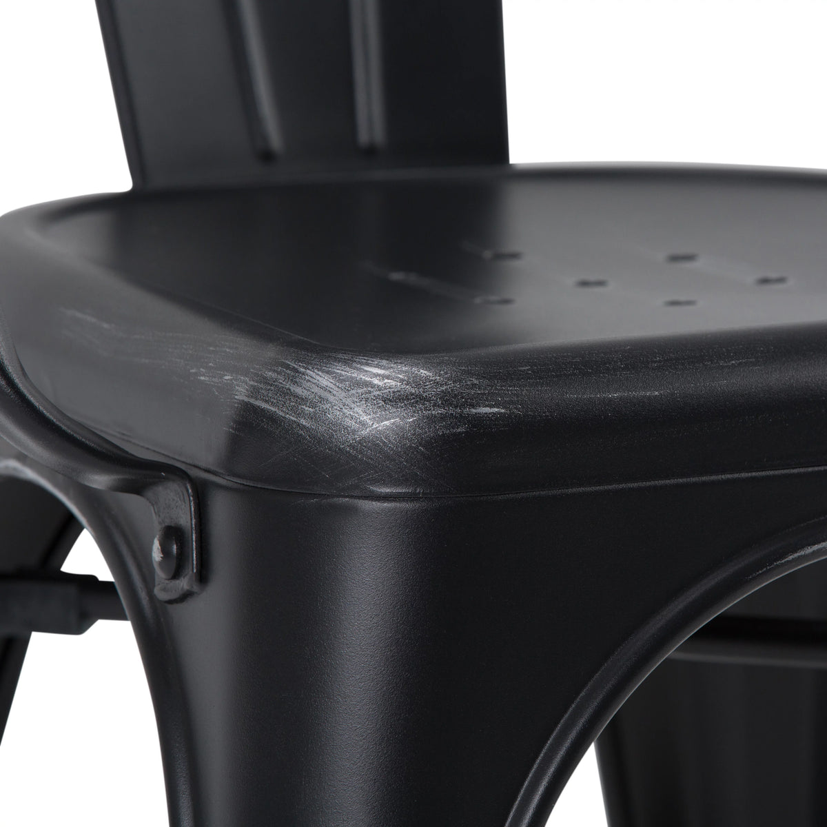 Black Metal Dining Arm Chair Set of 2 Q55129
