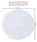 100% Cotton Tufted Non-Slip Bath Rug, 30" Round, White Q390524