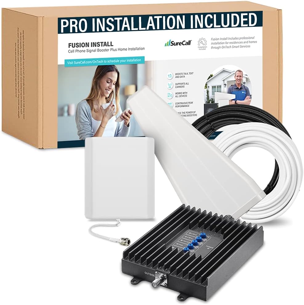 Cell Phone Signal Booster with Pro Installation, Multi-User 4G/5G, All Carriers E97509