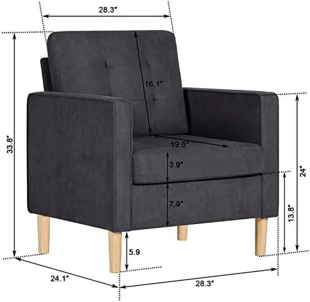 57" Tufted Loveseat and Chair Set of 2 O8497