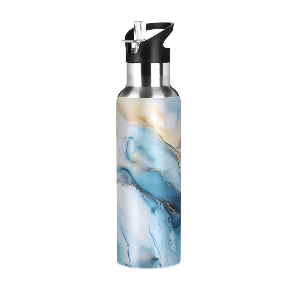 Blue Marble Stainless Steel Insulated Water Bottle with Straw Lid V882623