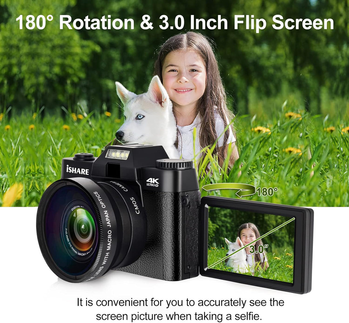 4K 48MP Full HD WiFi Digital Camera with Flip Screen M9450