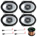 6x8 inch 250 Watt 2-Way Black Car Audio Coaxial Speakers R56085