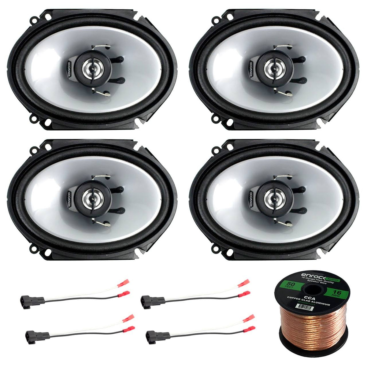 6x8 inch 250 Watt 2-Way Black Car Audio Coaxial Speakers R56085