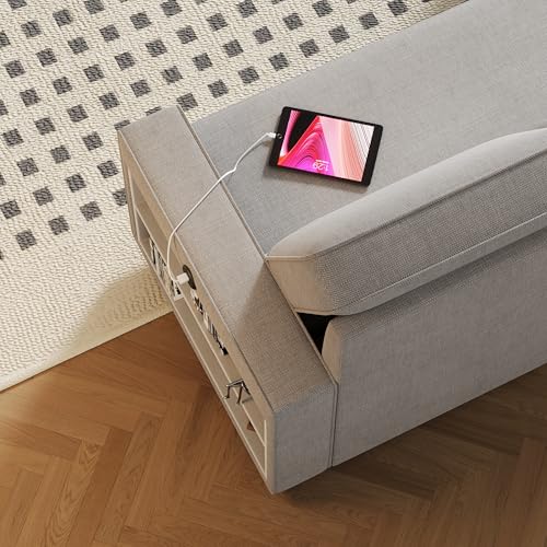 86 Inch Reversible Sleeper Sectional Sofa with Pull Out Couch Bed M4221