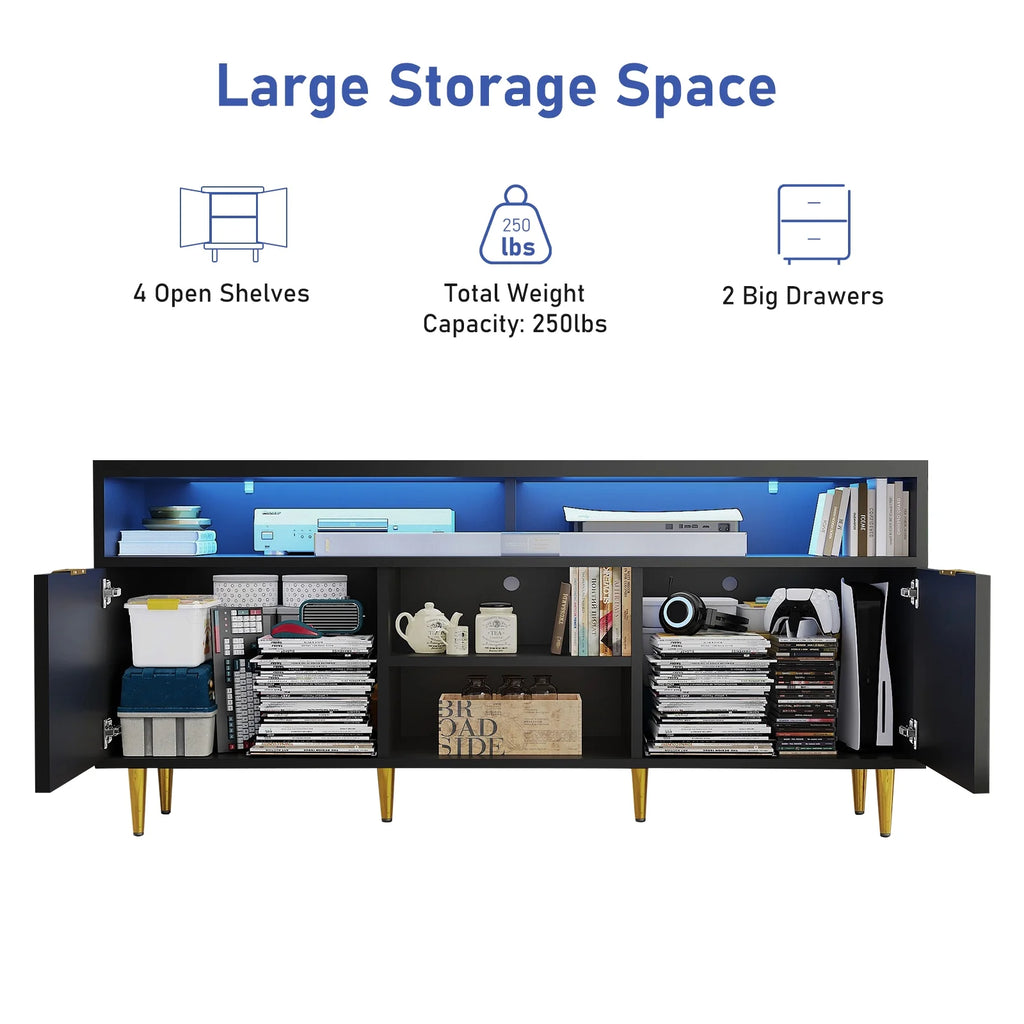 White Wood TV Stand for 55 60 65 inch TV S556