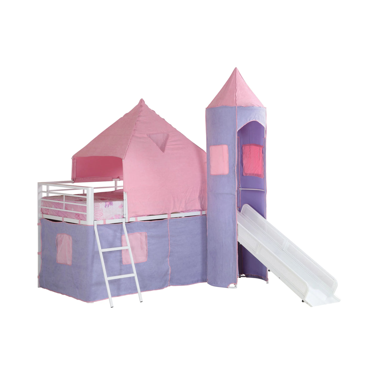 Pink and Purple Twin Tent Loft Bed H602892