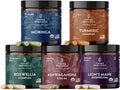 Organic KSM-66 Ashwagandha Boswellia Curcumin Lions Mane Moringa Bundle R4455