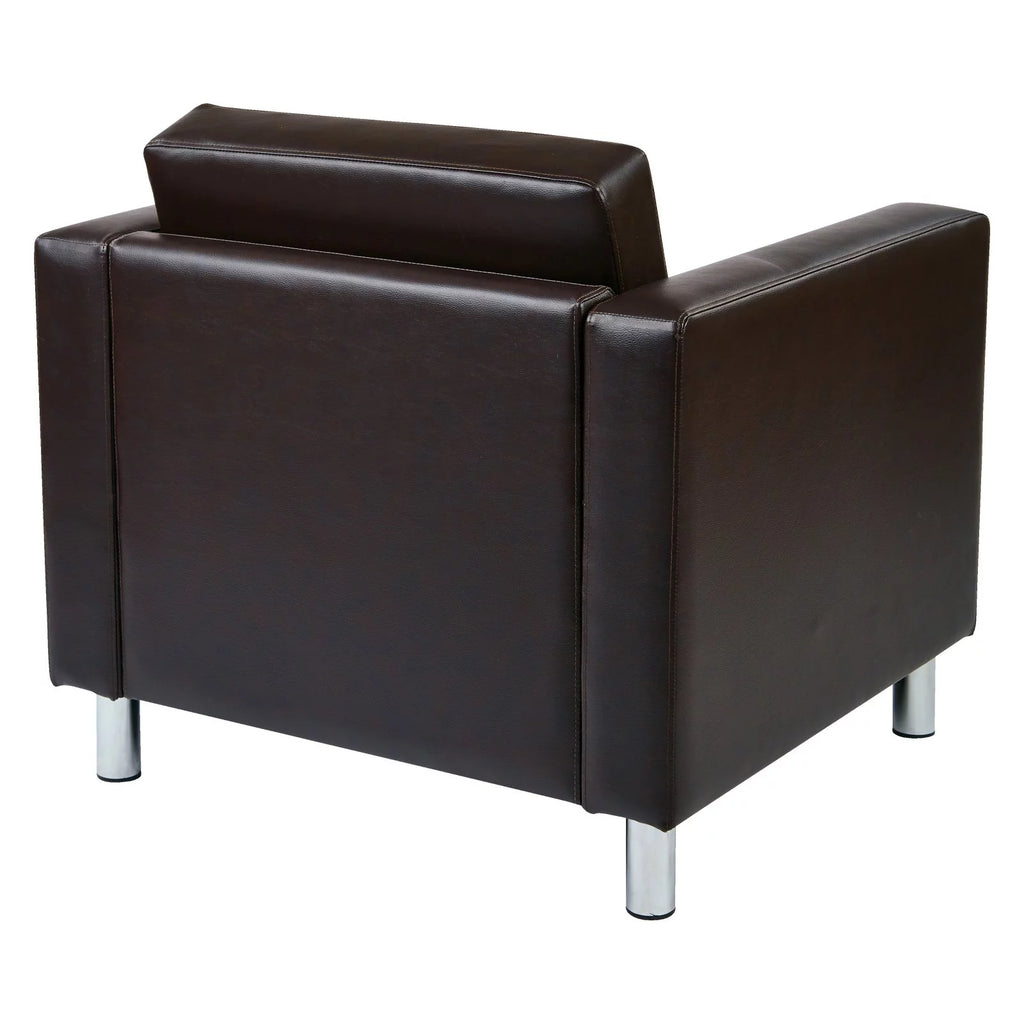 Espresso Faux Leather Armchair F4928