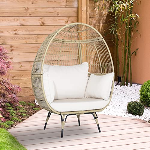 Oversized Wicker Egg Chair with 4 Cushions E4733