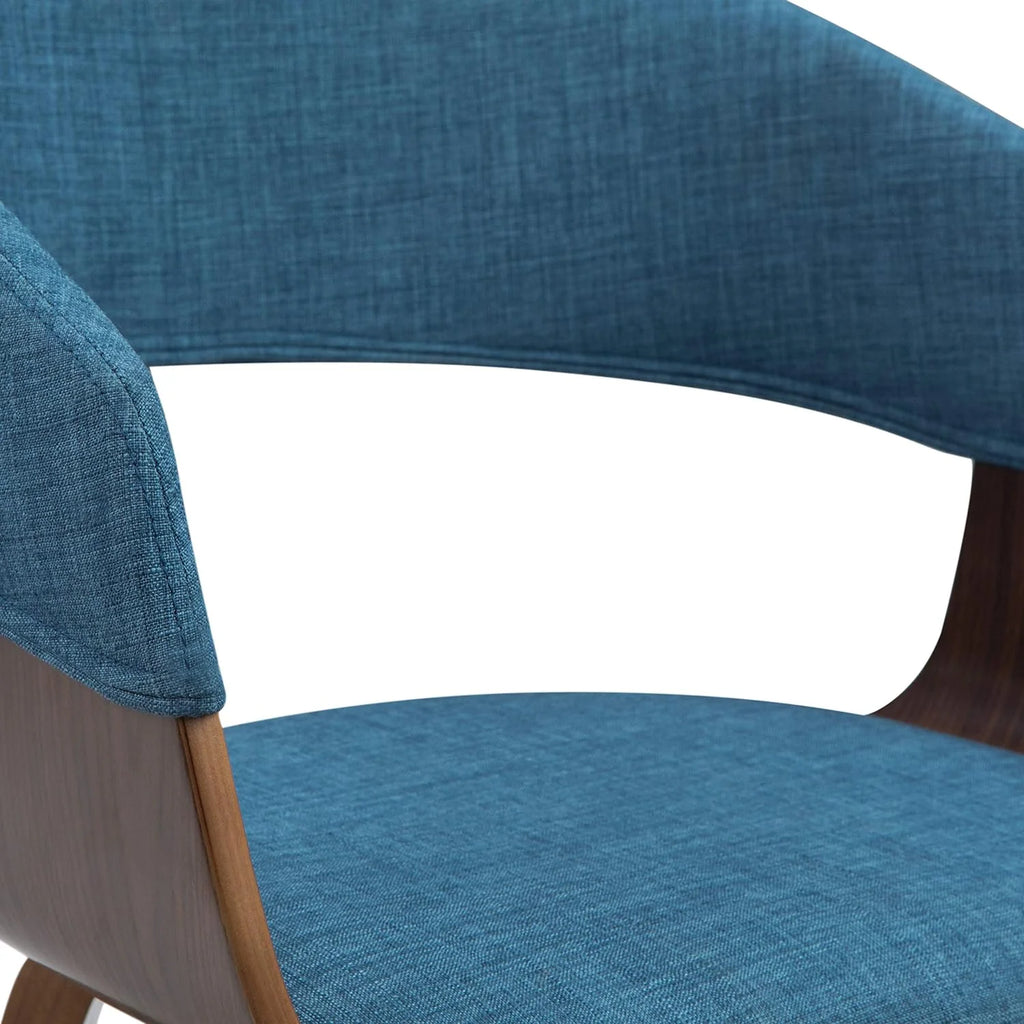 Blue Linen Look Fabric Dining Chair O422858