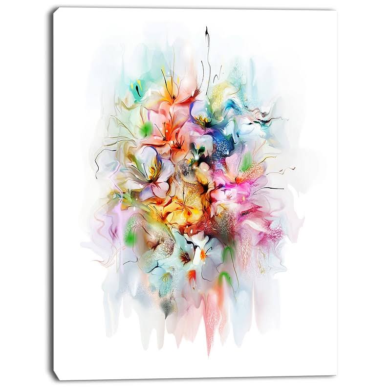 Watercolor Flowers Floral Canvas Art Print N145627