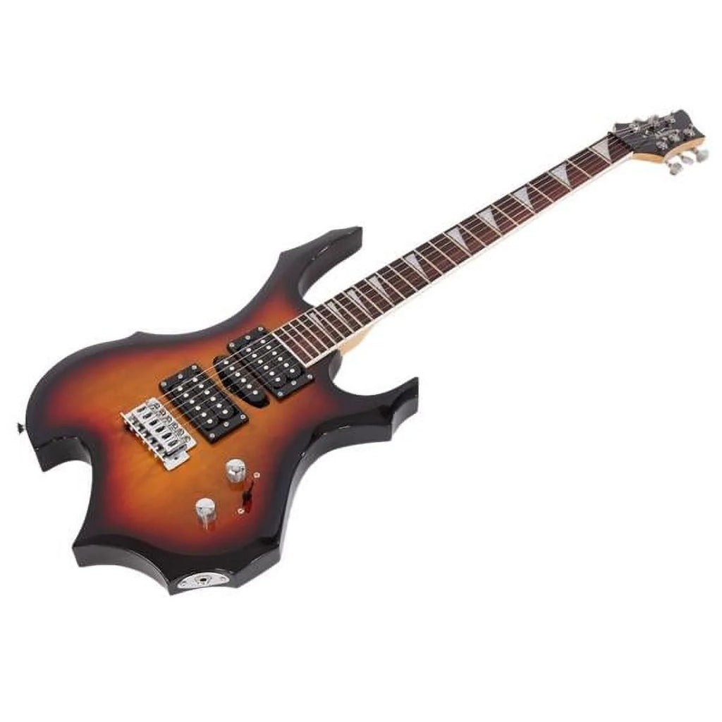 Flame Shaped Electric Guitar with 20W Sound HSH Pickup Sunset Color V805300