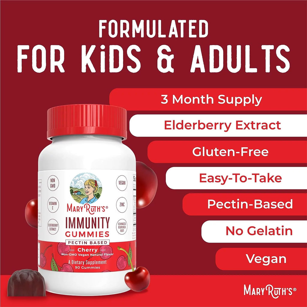 Organic Elderberry Gummies with Echinacea, Vitamin C and D, 90 Gummies Q91805