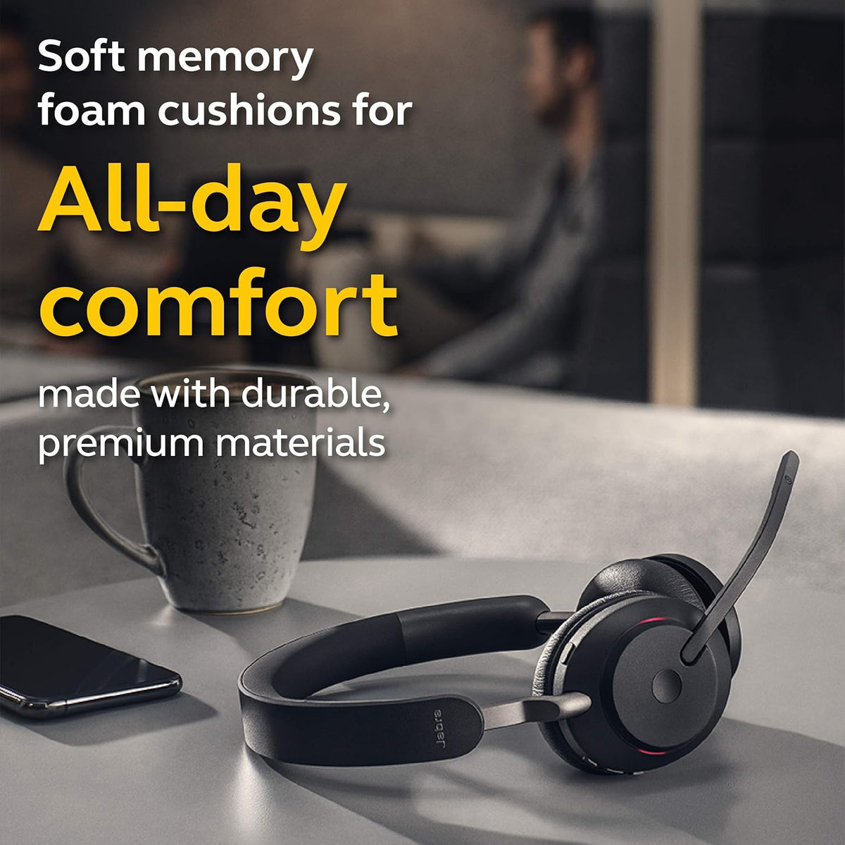 Jabra Evolve2 65 Wireless Bluetooth Headset, Stereo, Black M4910