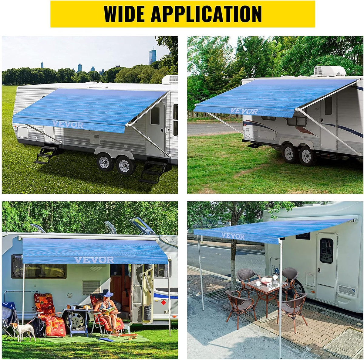 19' Camper Awning Fabric Replacement Ocean Blue Fade O1568