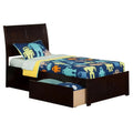Twin Size Espresso Bed with Footboard C484800