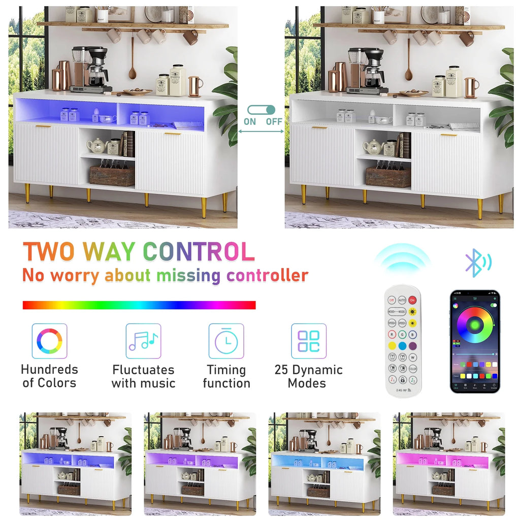 White Wood TV Stand for 55 60 65 inch TV S556