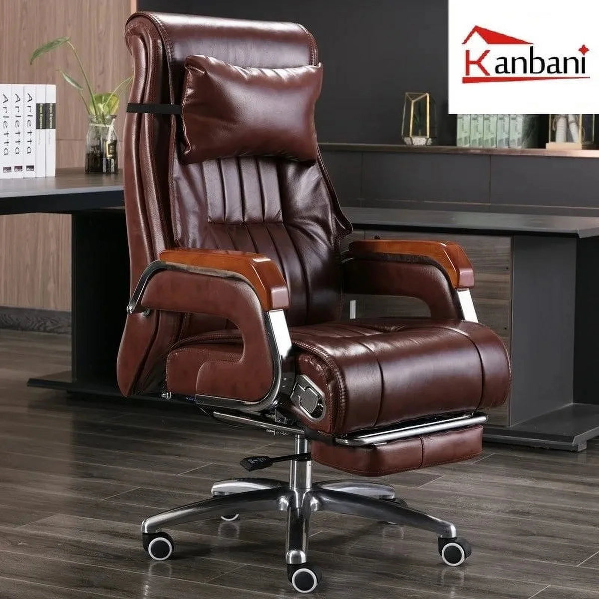 Cowhide Reclining Massage Office Chair P98153