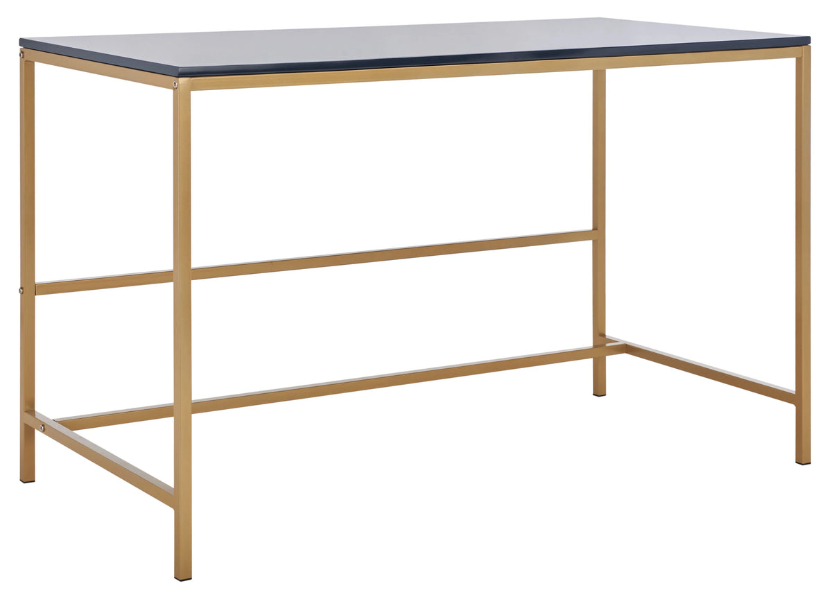 Navy Gold Wood Writing Desk O449