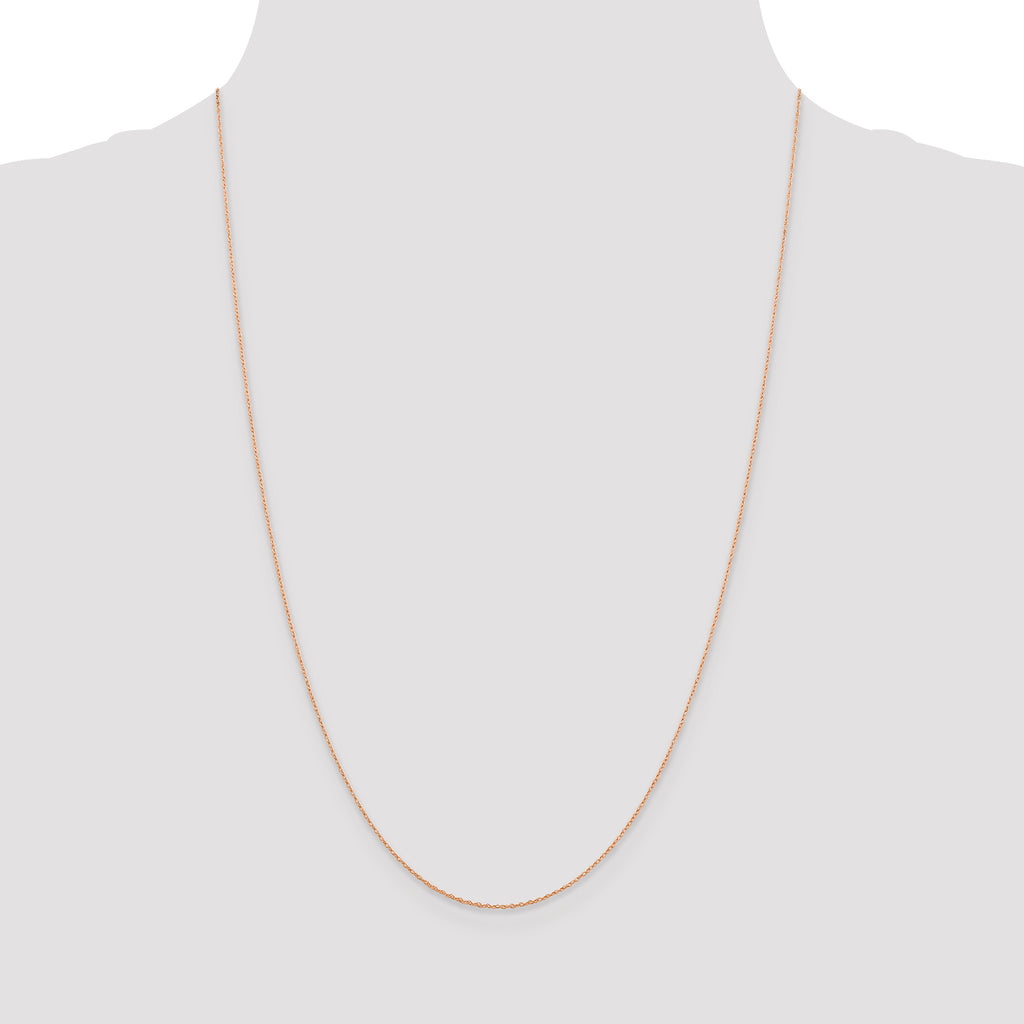 14K Rose Gold Rope Chain Necklace 16 Inches E129625